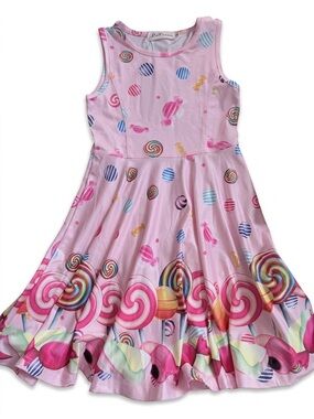 Kids Size Large Candy Print Sleeveless Dress